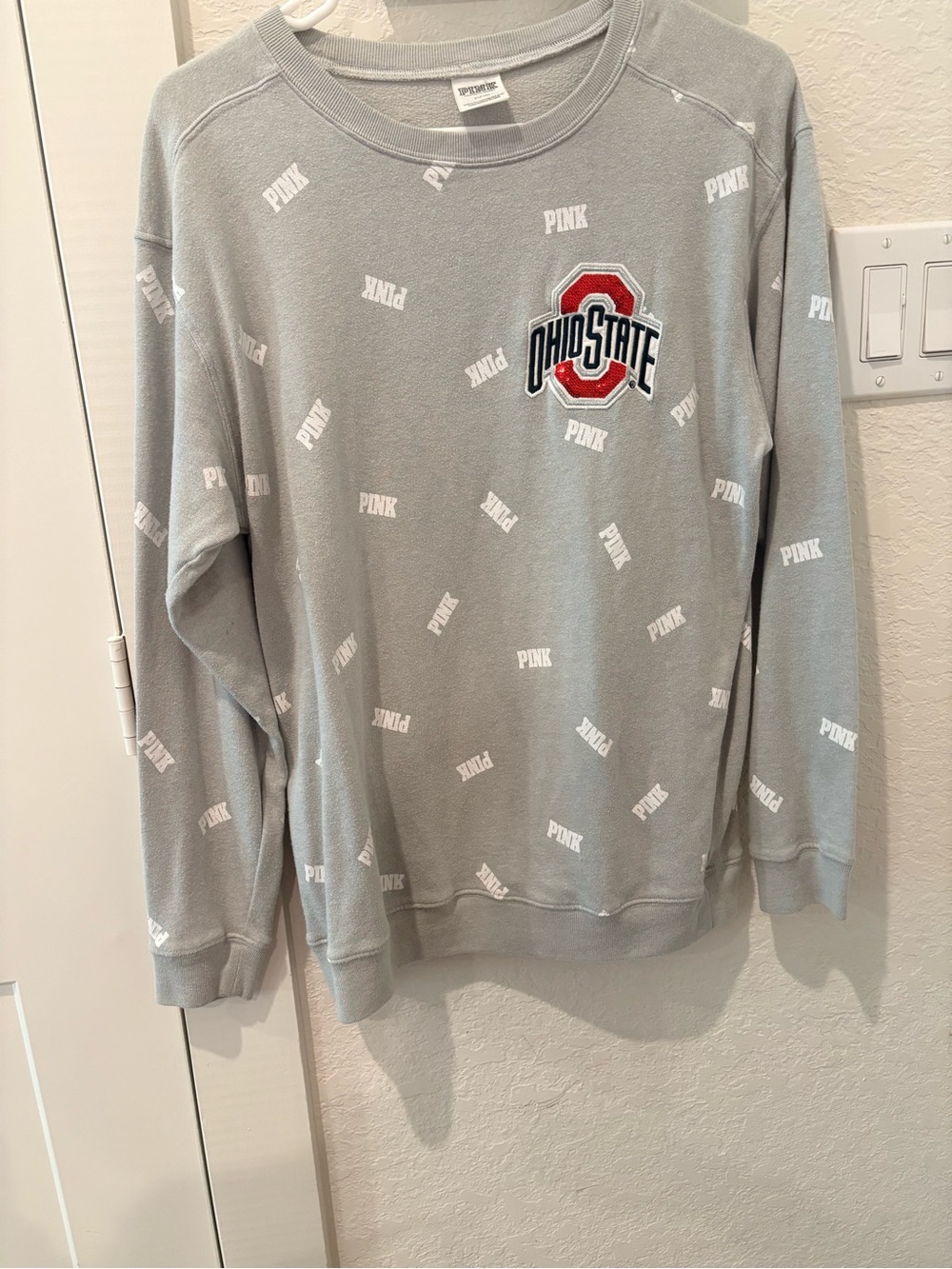 PINK Victoria's Secret Grey Crewneck with Ohio State Patch